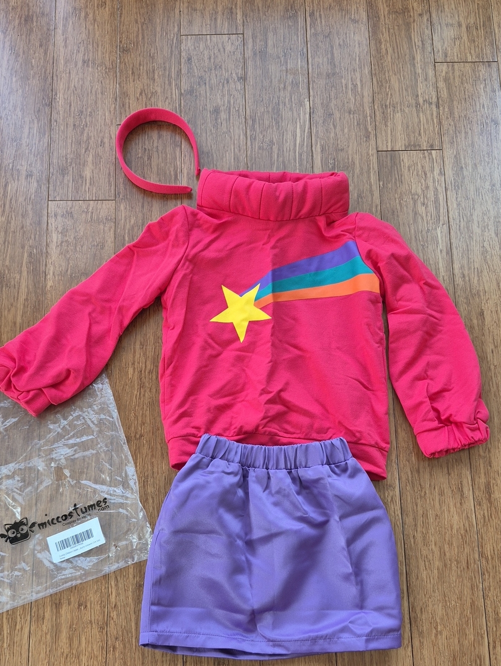 Mabel!!  Star Rainbow Top, Head Band and Purple Skirt